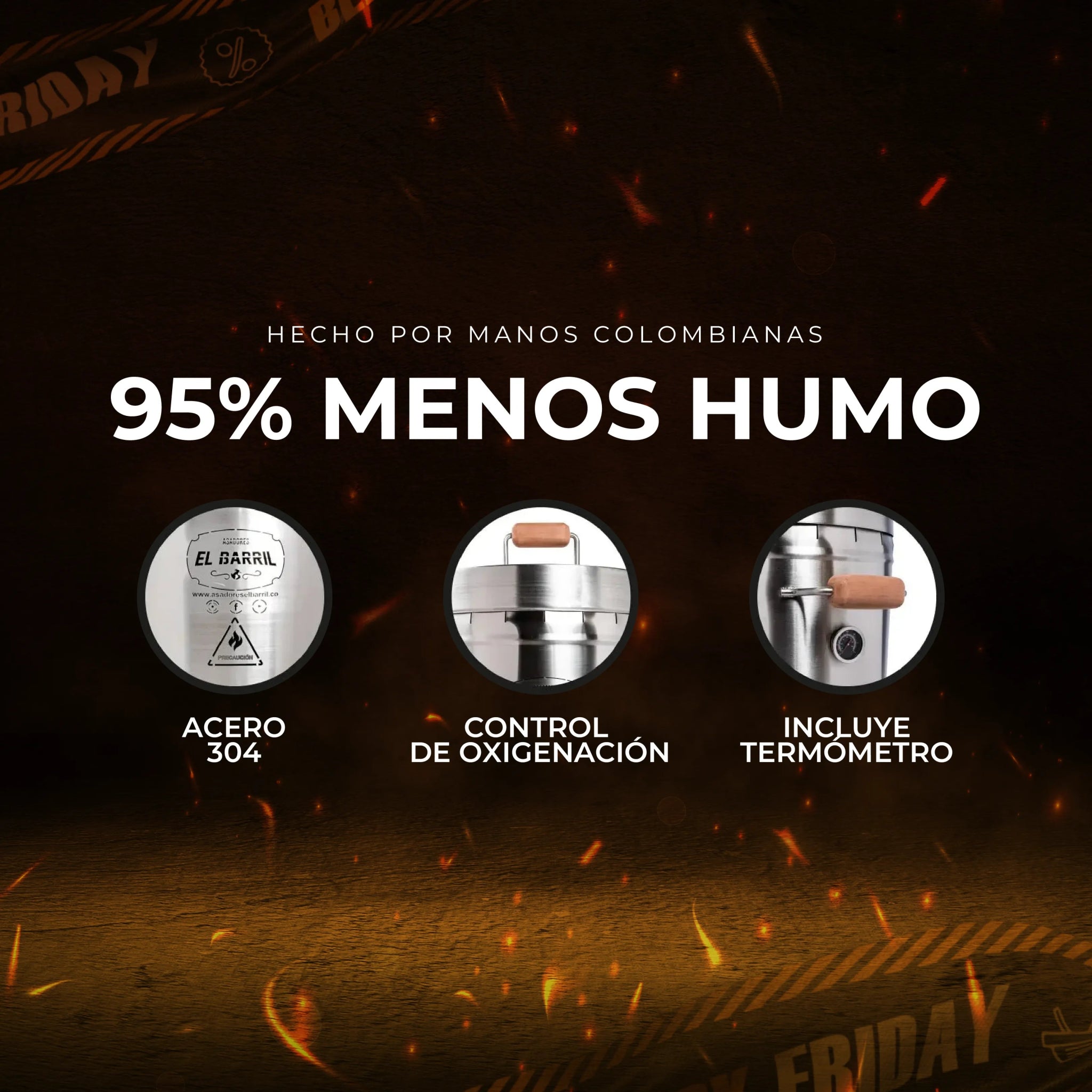 PP - SUPER Combo BLACK FRIDAY Barril PEQUEÑO PREMIUM + ACCESORIOS + CURSOS 🔥 - Asadores El Barril