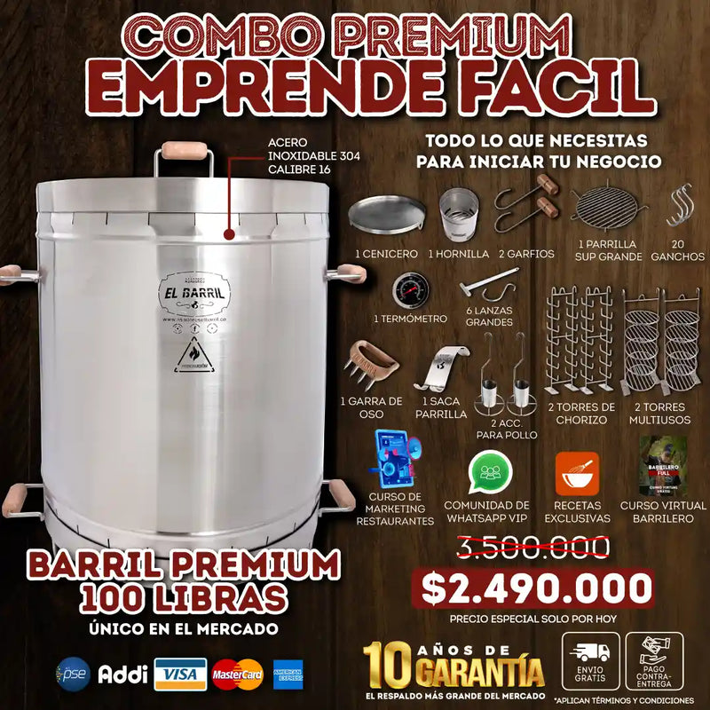 Combo Premium Emprende Fácil 100lb + Kit de Accesorios + Curso Virtual + 10 Años de Garantia + Comunidad VIP + Envío Gratis