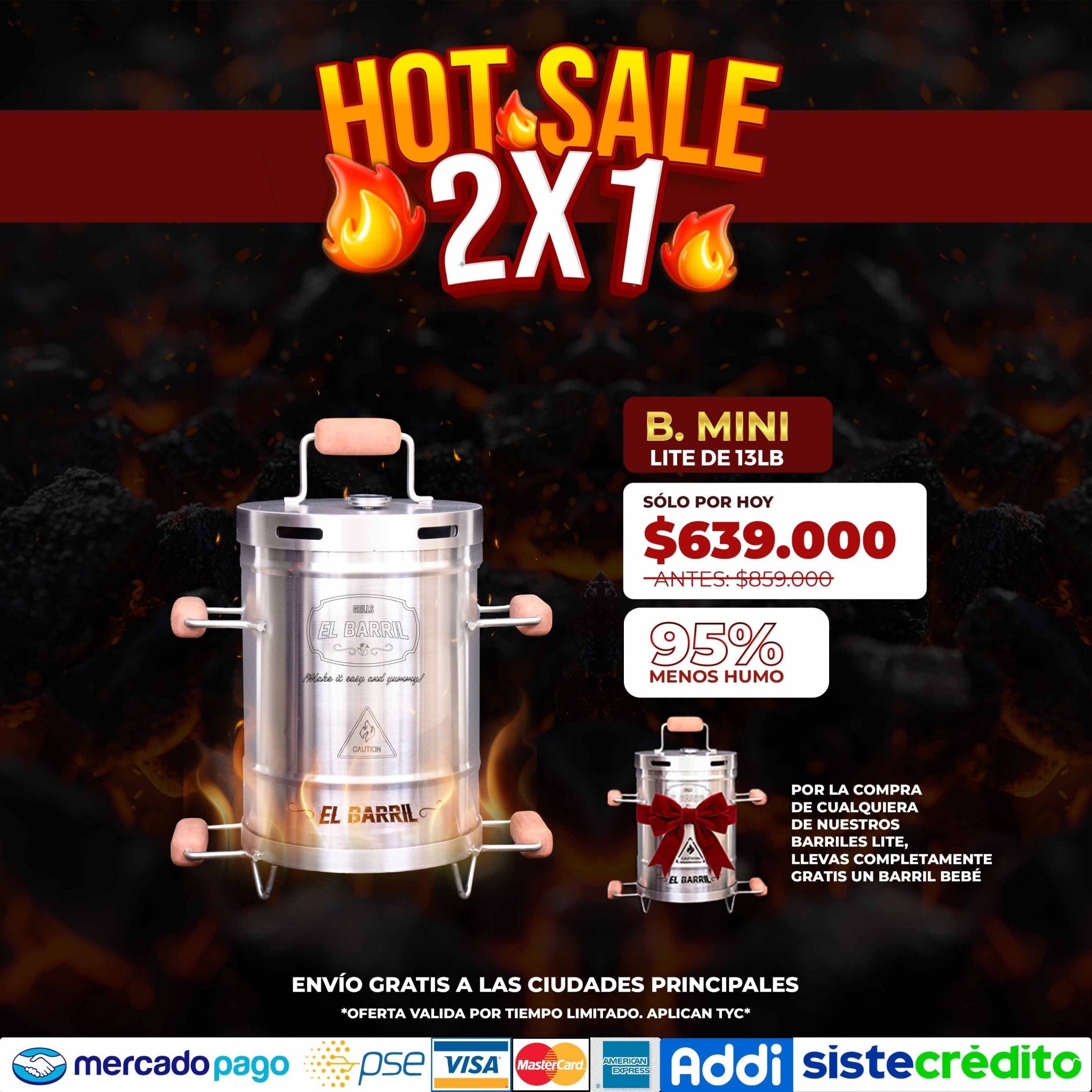 🔥 SUPER COMBO 2X 1 HOTSALE - LLEVA TU BARRIL BEBÉ LITE GRATIS ❤️ - Asadores El Barril