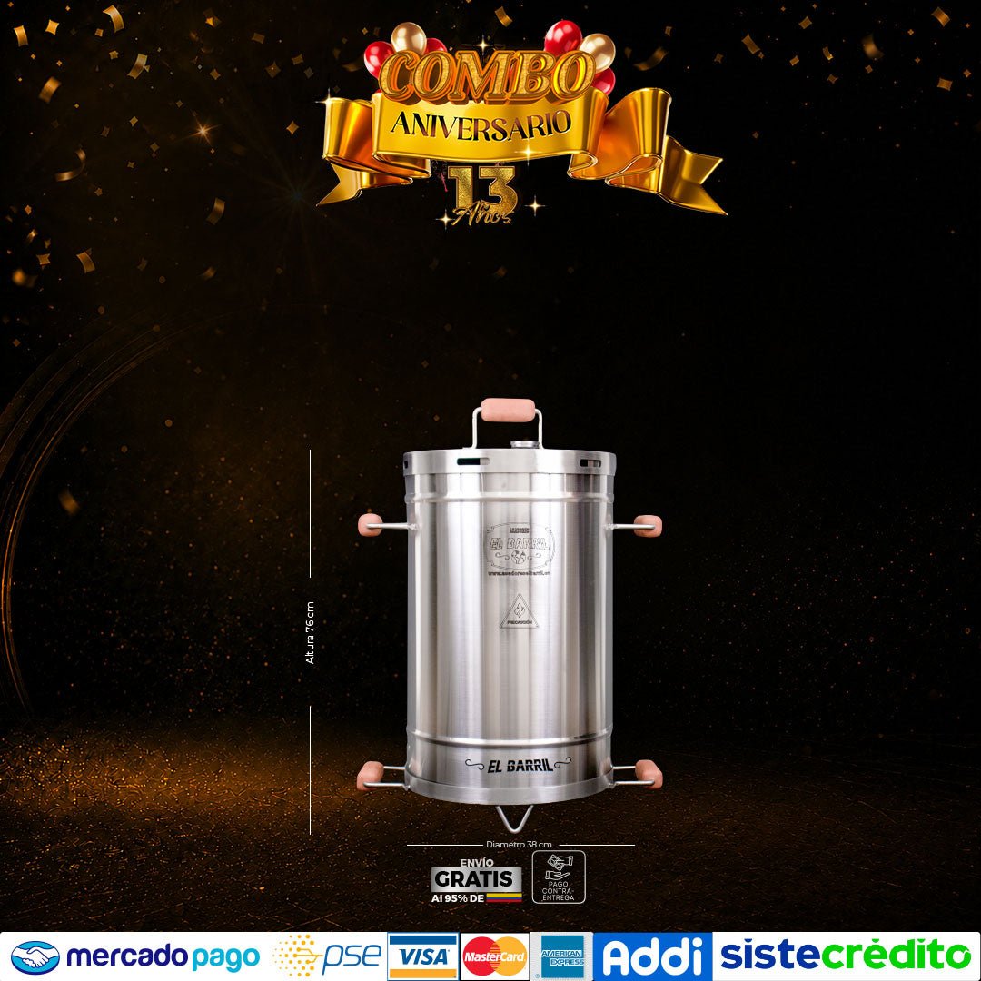 SUPER COMBO ANIVERSARIO+ ACCESORIOS + MEMBRESIA VIP + EBOOK + CURSO ONLINE - Asadores El Barril