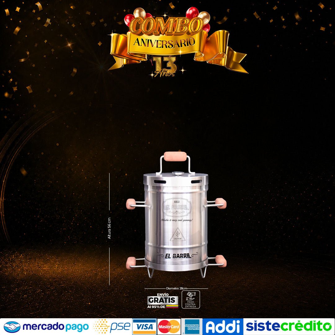 SUPER COMBO ANIVERSARIO+ ACCESORIOS + MEMBRESIA VIP + EBOOK + CURSO ONLINE - Asadores El Barril