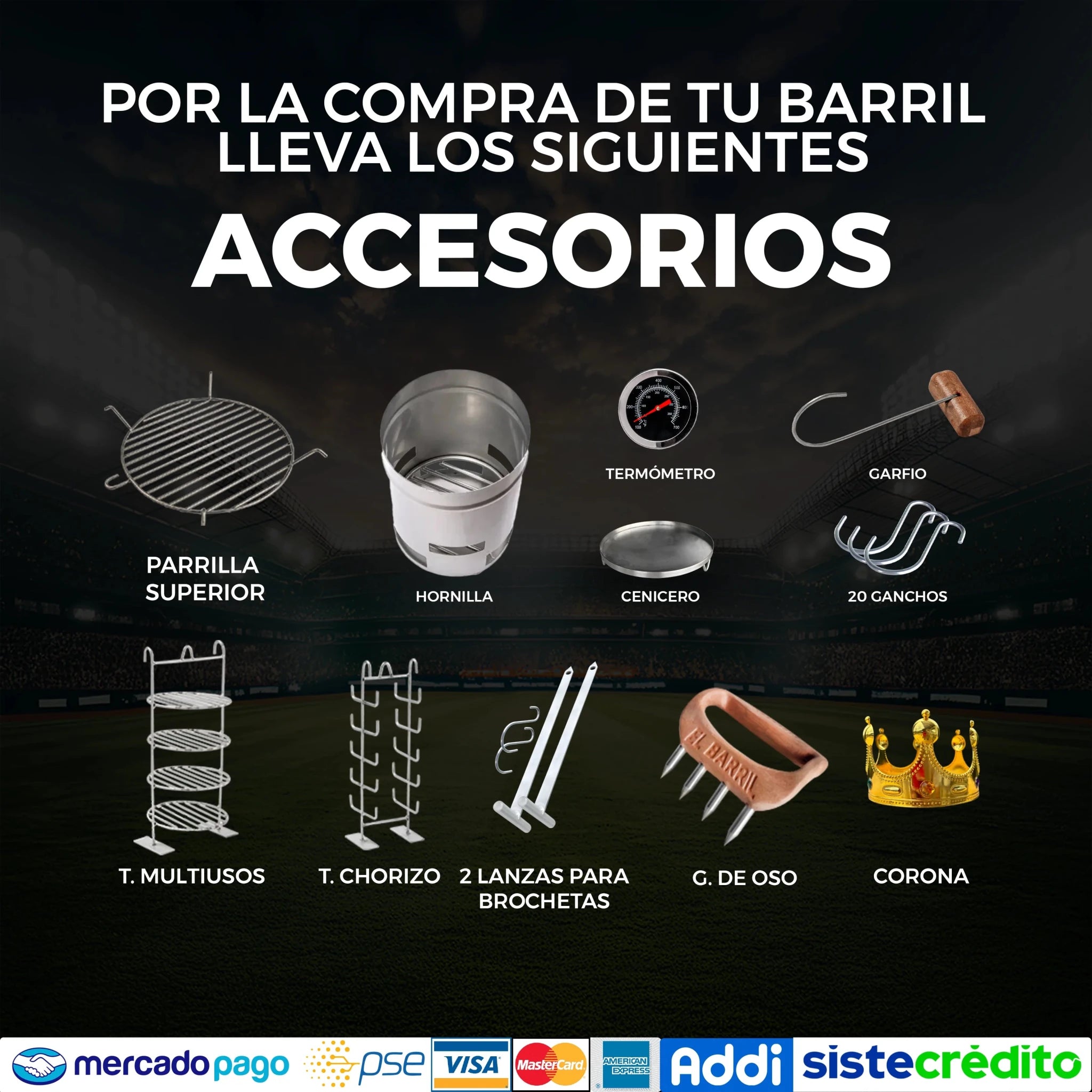 SUPER COMBO MUNDIALERO+ ACCESORIOS + MEMBRESIA VIP + EBOOK + CURSO ONLINE - Asadores El Barril