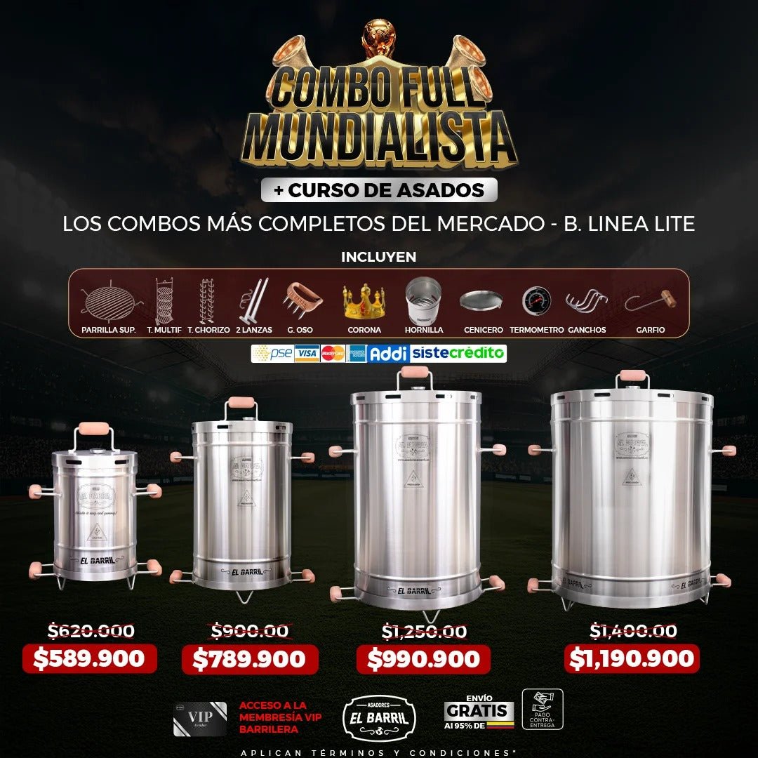 SUPER COMBO MUNDIALERO+ ACCESORIOS + MEMBRESIA VIP + EBOOK + CURSO ONLINE - Asadores El Barril