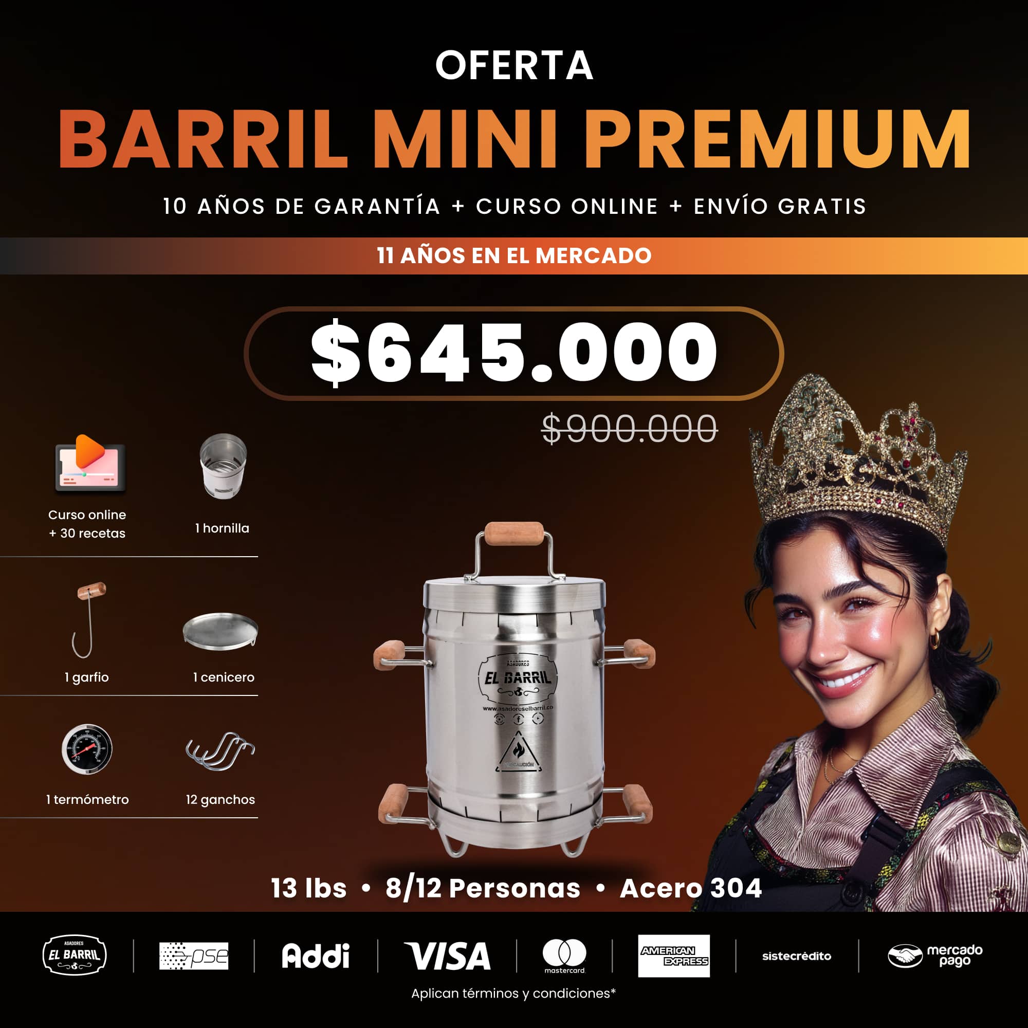 SUPER OFERTAS PREMIUM + CURSO ONLINE GRATIS - Asadores El Barril