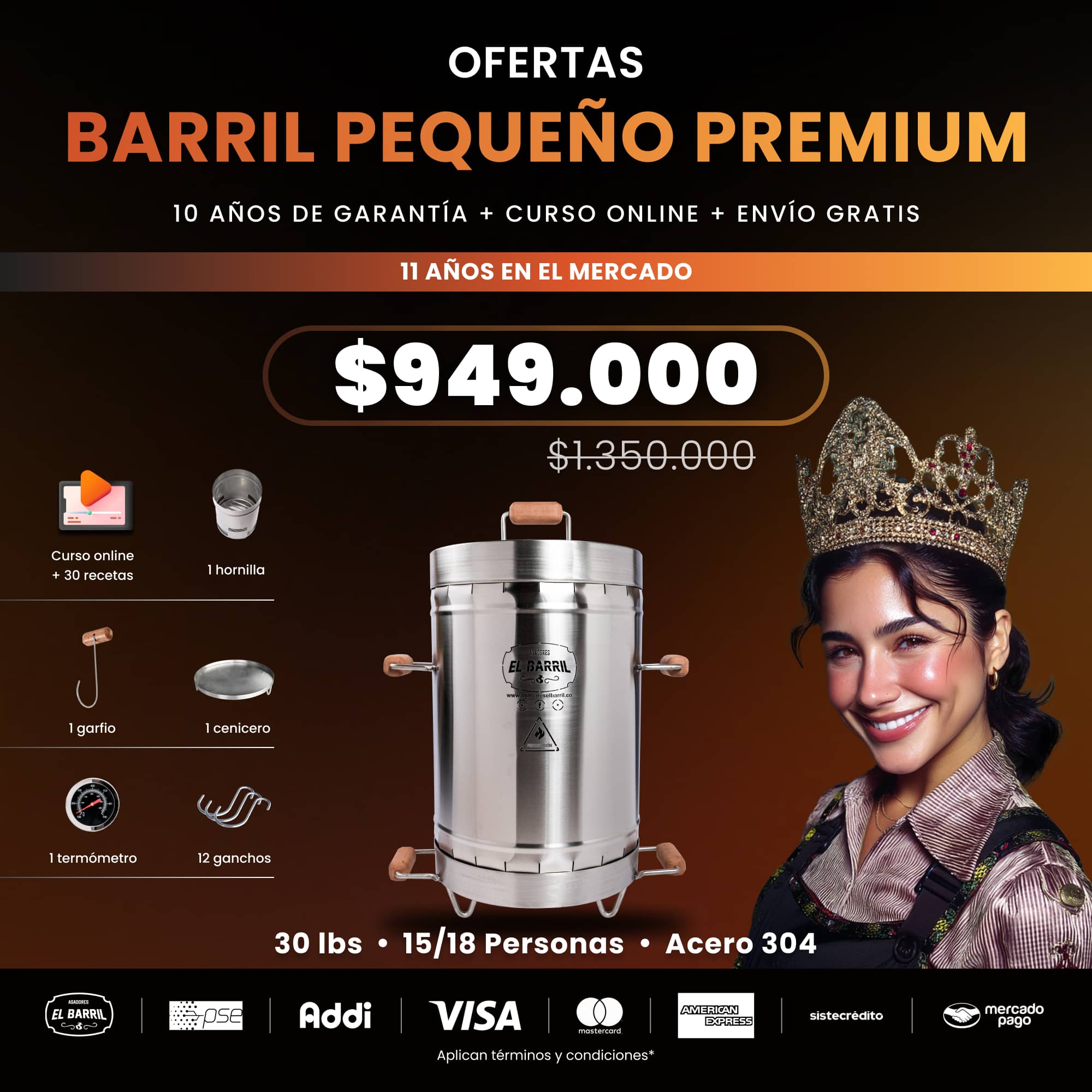 SUPER OFERTAS PREMIUM + CURSO ONLINE GRATIS - Asadores El Barril